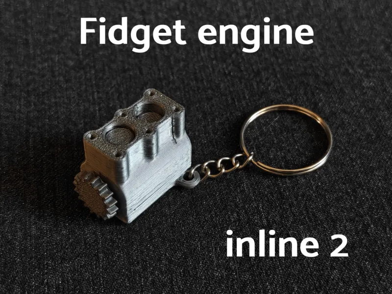 Fidgetmotor inline 2 sleutelhanger - geen supports