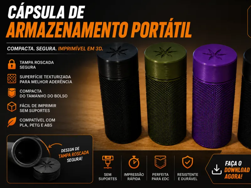 Capsula Porta Cigarros – Parafuso Compacto Anti-Estresse
