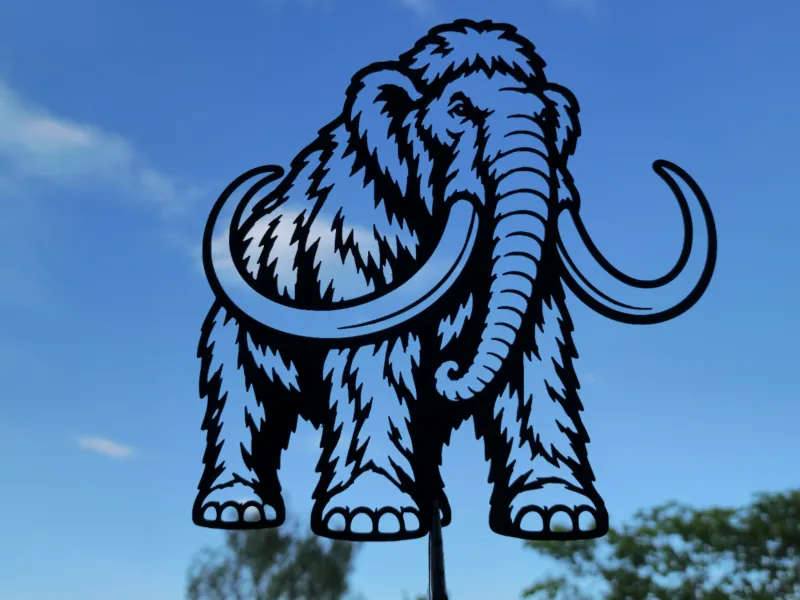 Arte da Parete 2D Mammut Lanoso Era Glaciale Arredo Preistorico