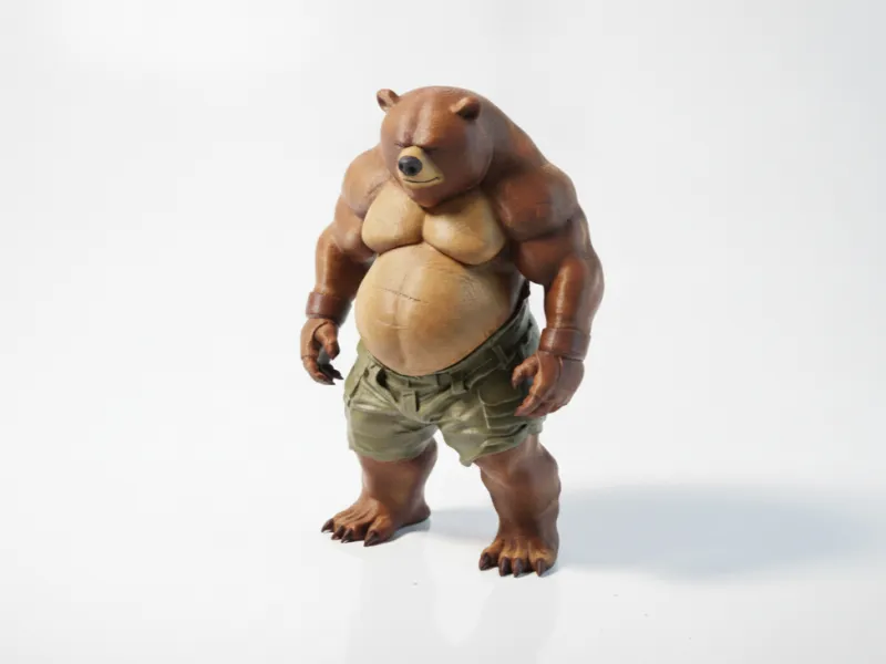 ボクサーベア フィギュリン 動物コレクタブル 3Dプリント可能