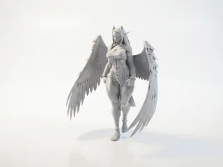 Elf Angel Winged Figurine Fantasy 3D Printable