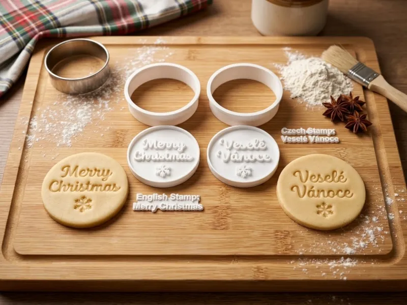 Tăietor circular și ștampilă pentru biscuiți de Crăciun
