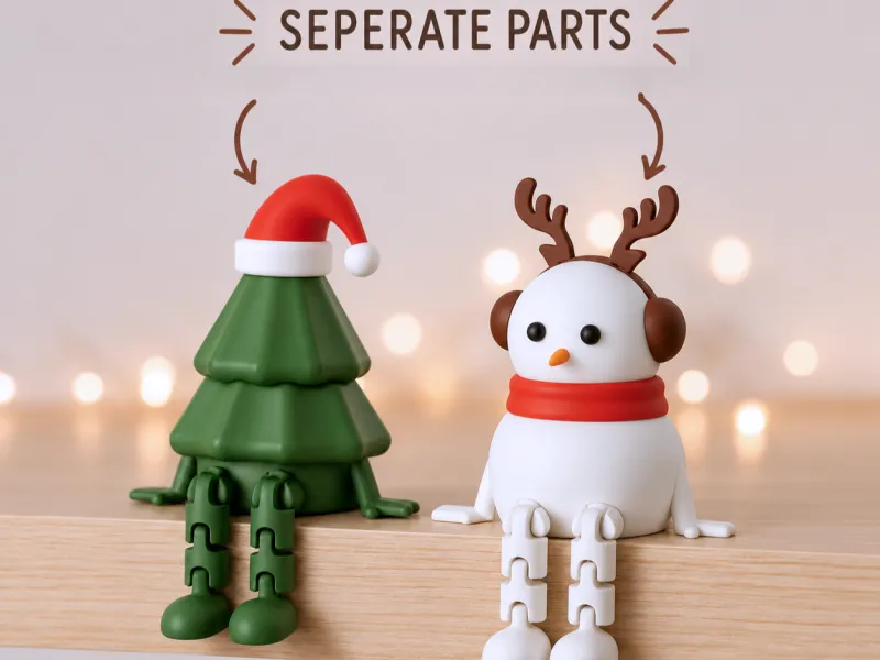Articulated Xmas Decor - Santa Hat Tree Reindeer Snowman
