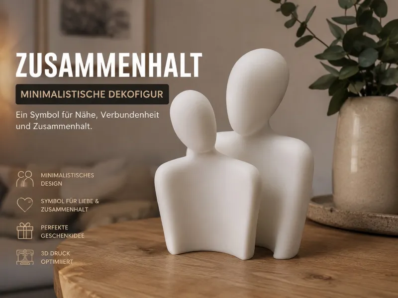Cohésion – Figurine décorative minimaliste à deux personnages