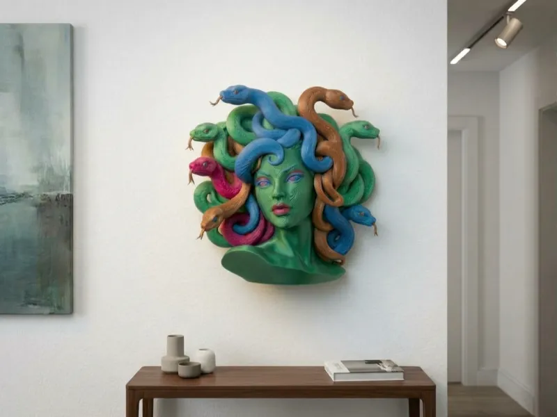 メデューサのマルチカラー3Dイメージ胸像
