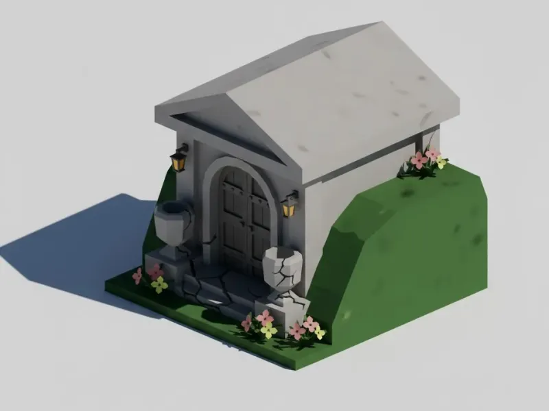 Entrada de Cripta Low Poly