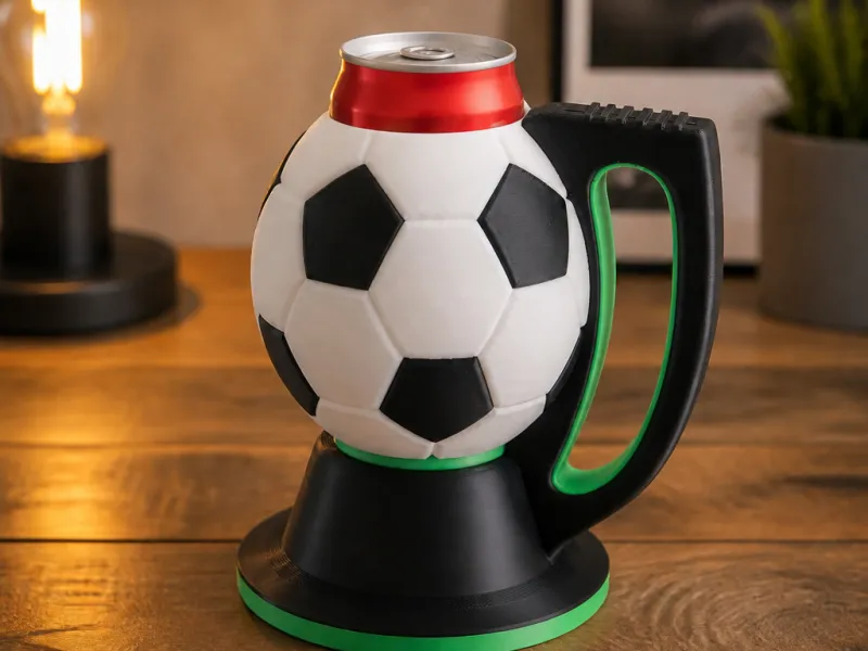 Soccer Ball Drink Holder for Soda Cans and Kitchen Decor