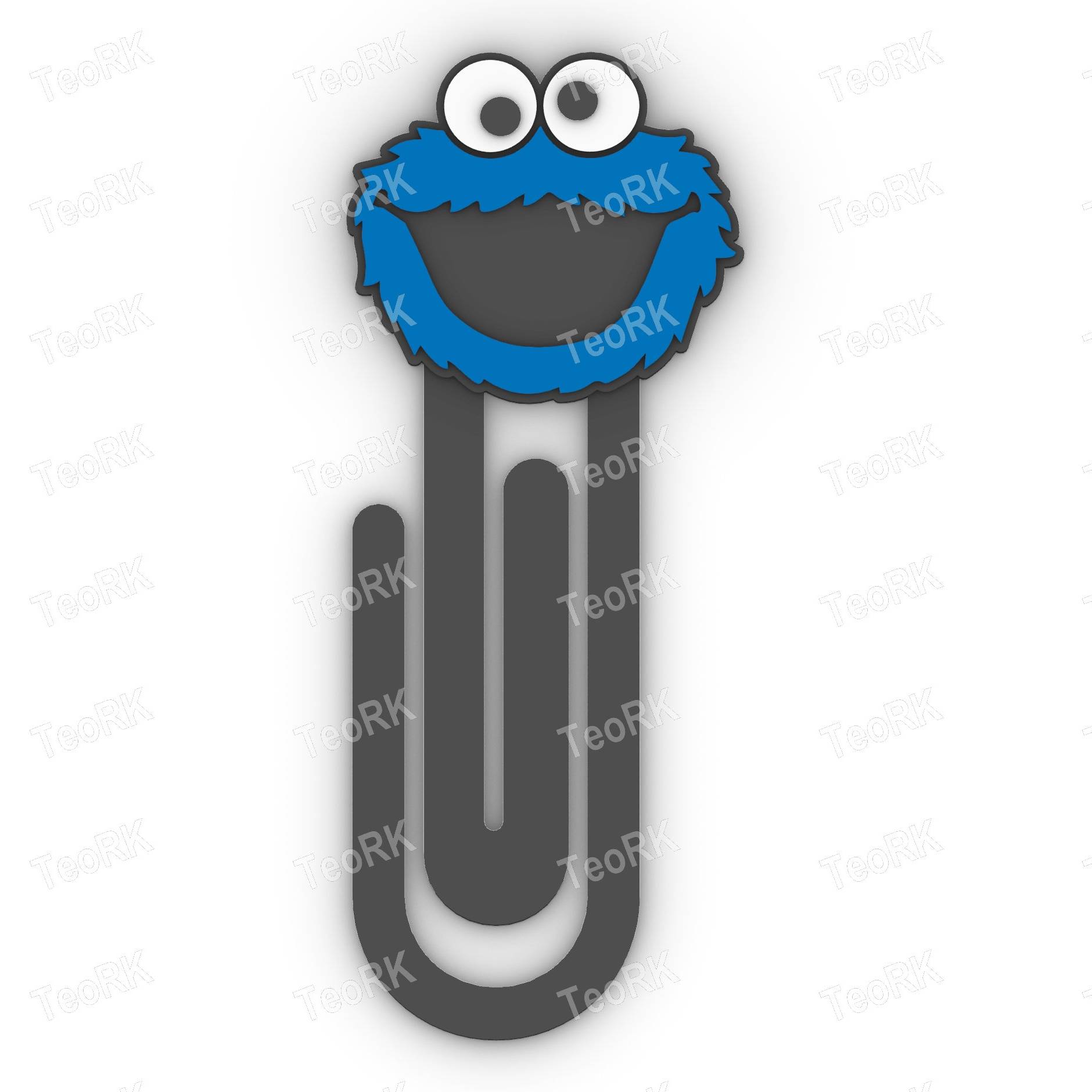 Paperclip COOKIE MONSTER FACE - ELMO - MUPPETS - bookmark