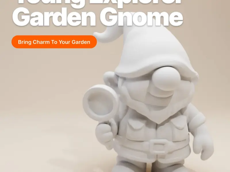 Young Explorer Garden Gnome – Boy Figurine (Whimsical)