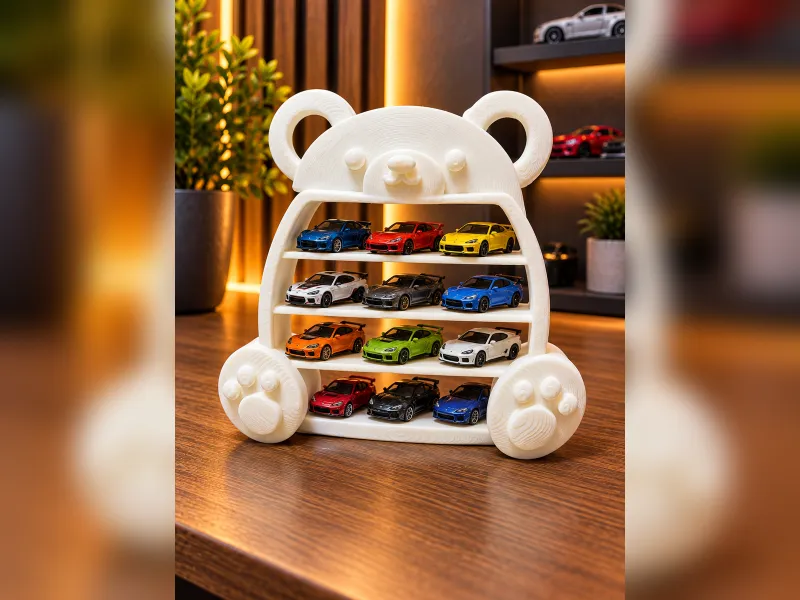 Schattig Beren Auto-Display – Organizer voor Speelgoedauto's