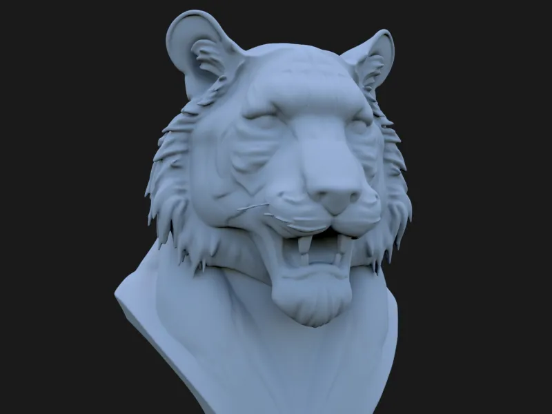 Bengal Tiger Bust 3 3D STL Printable 3D Model STL 3D print m