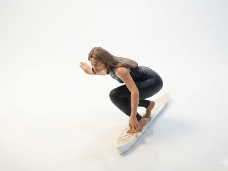 Surfer Girl Figurine Female Sports 3D Printable