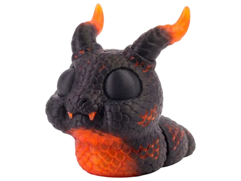 FlexiSlugs Lava Dragon - Flexi Articulated Chibi Slug STL