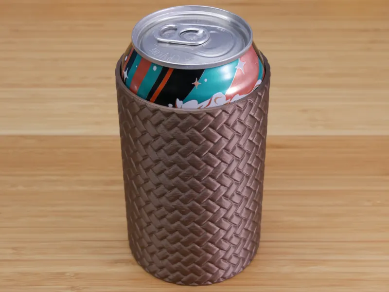 Porte-canette en cuir tressé 12 oz