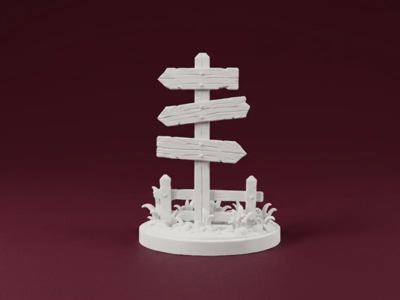 Wooden Signpost Figurine