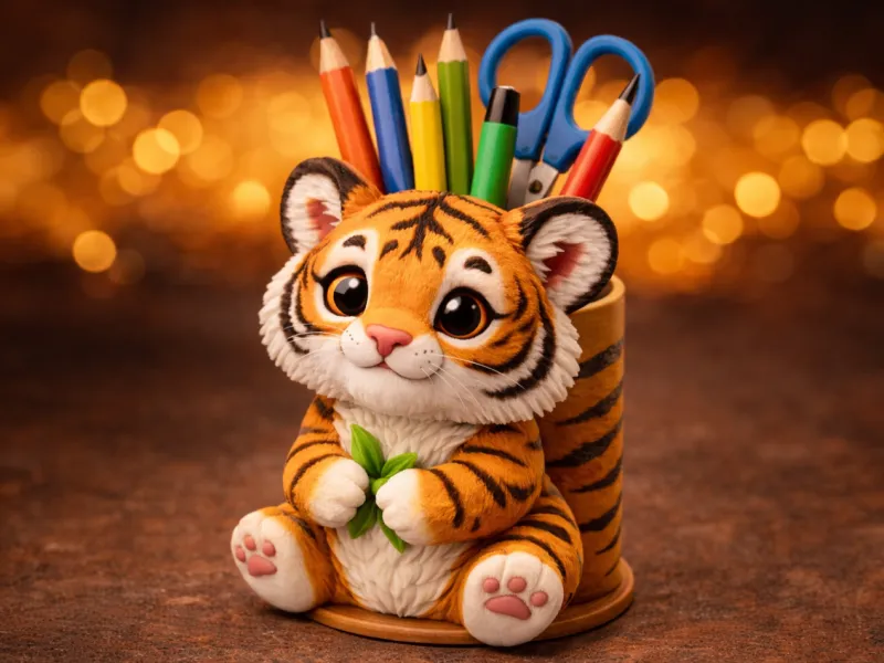 Adorable Tiger pencil holder