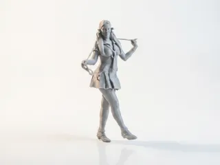 Schoolgirl Ribbon Figurine Female Character 3D Printable