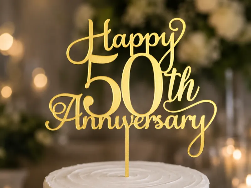 50th Anniversary Cake Topper