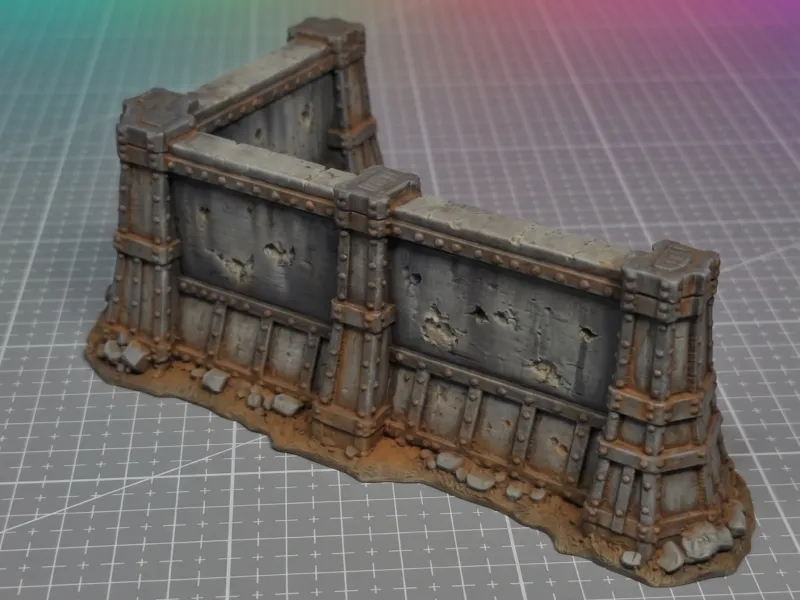 Muralha Blindada Angular - Terreno para Wargame Grimdark