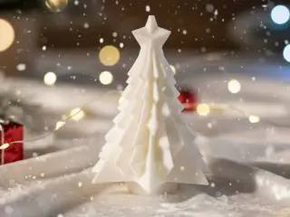 Geometric Christmas Tree with Star – Holiday Decoration