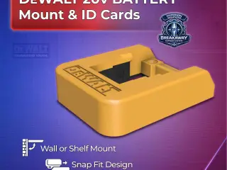 DeWalt 20V Battery Mount w/ID Cards