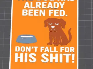 Dog has already been fed...