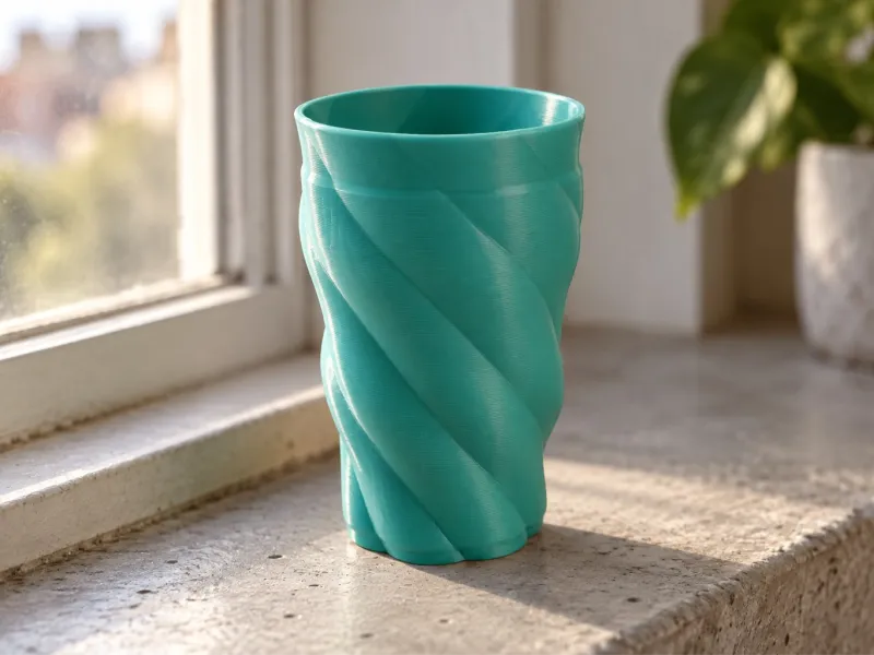 Vaso de Boca Aberta com Pétalas Torcidas e Ondulações Orgânicas