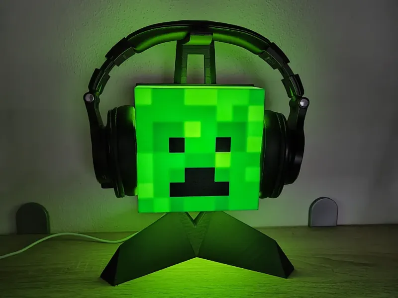 Creeper de Minecraft - Soporte para auriculares y lámpara (001)
