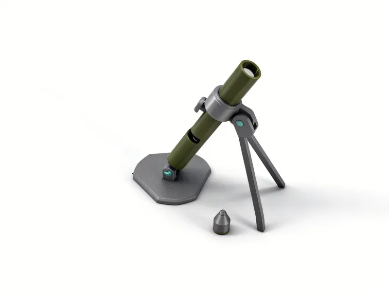 Desk toy with mortar-launching function