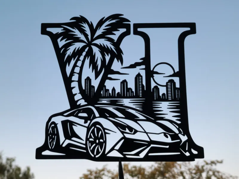 GTA 6 Vice City Supercar Wandkunst