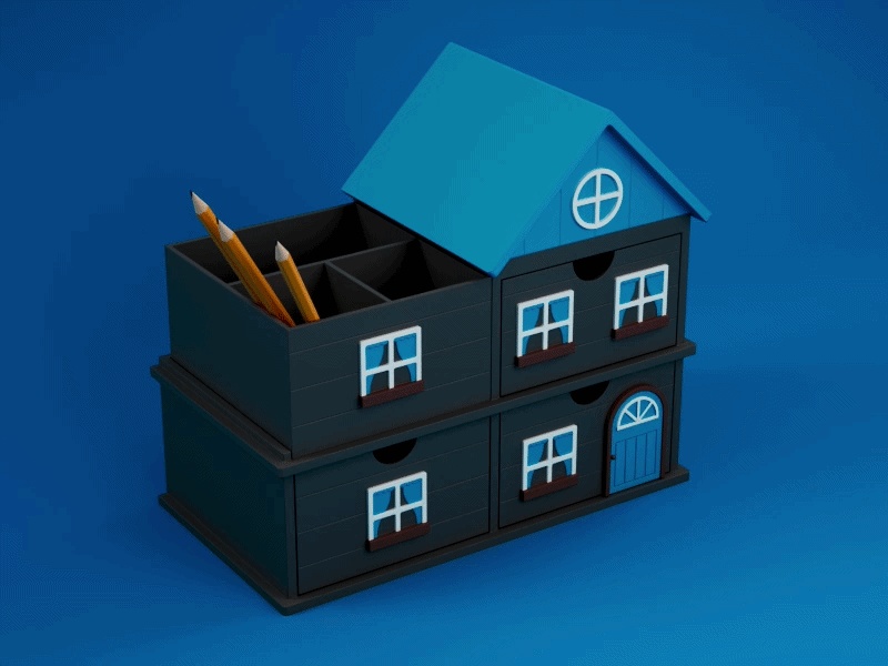 Multi-Color House Storage System | 3 Drawers & Organizer