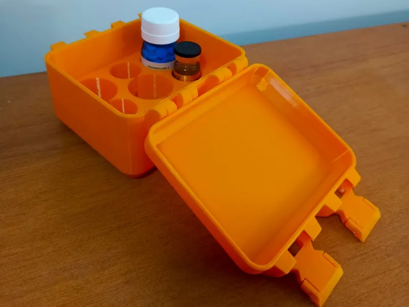 caja para péptidos para 3 pastilleros y 6 viales