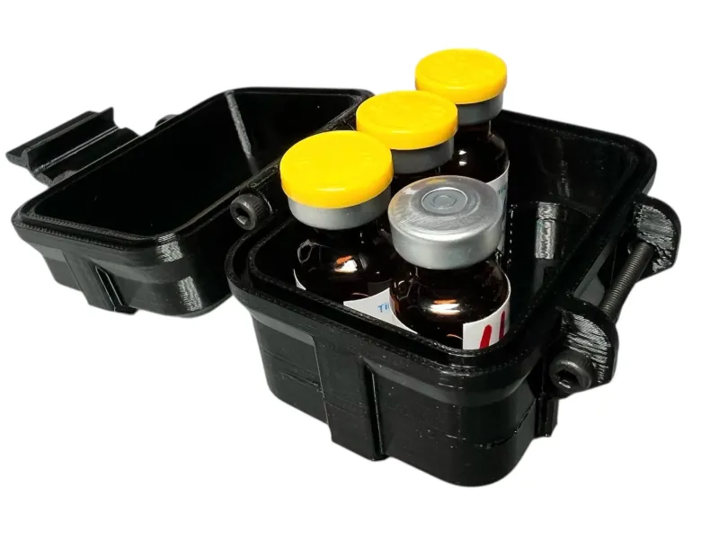 Engrenage de support de boîtier pour flacons de peptides