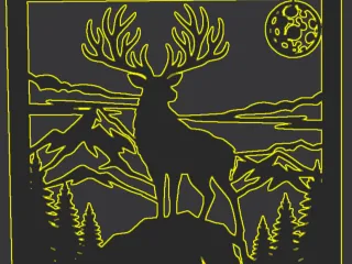 Majestic Deer & Mountains - Modular Lightbox Insert  Panel