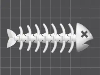 Flexi Fish Bone Keychain Keyring