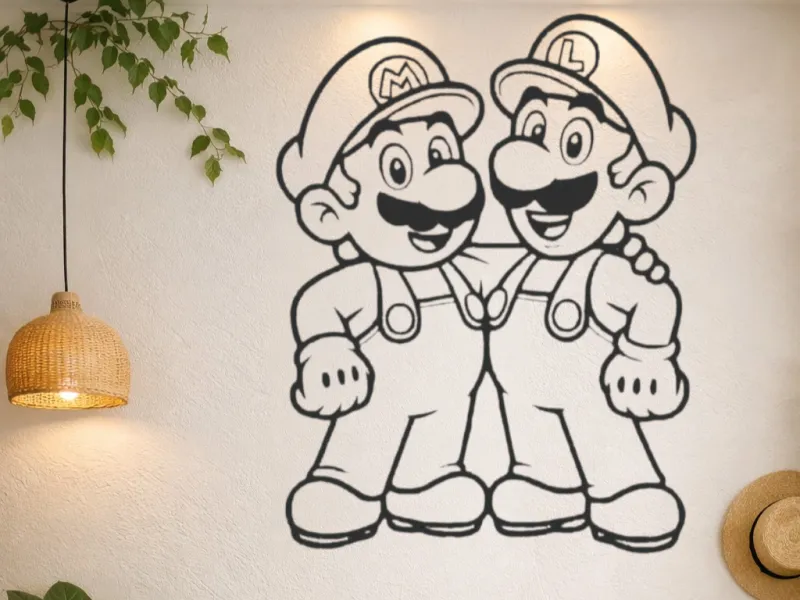 silueta mario y luigi