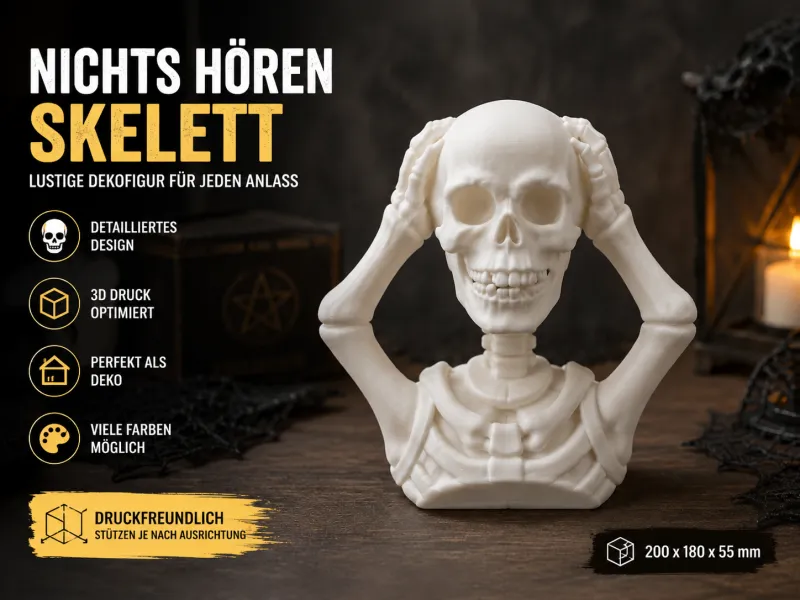 Niets horen skelet – Leuke decoratiefiguur