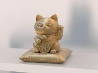 Golden Lucky Cat Model Ornament