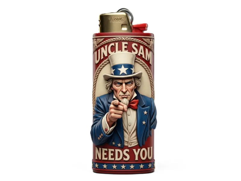 Case for lighter BIC J6 Uncle Sam