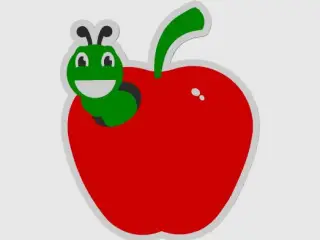 Apple with a worm Coaster