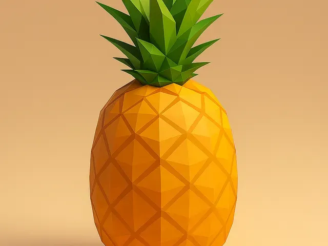 Low Poly Pineapple 3D Model