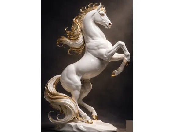 Golden-Maned White Stallion