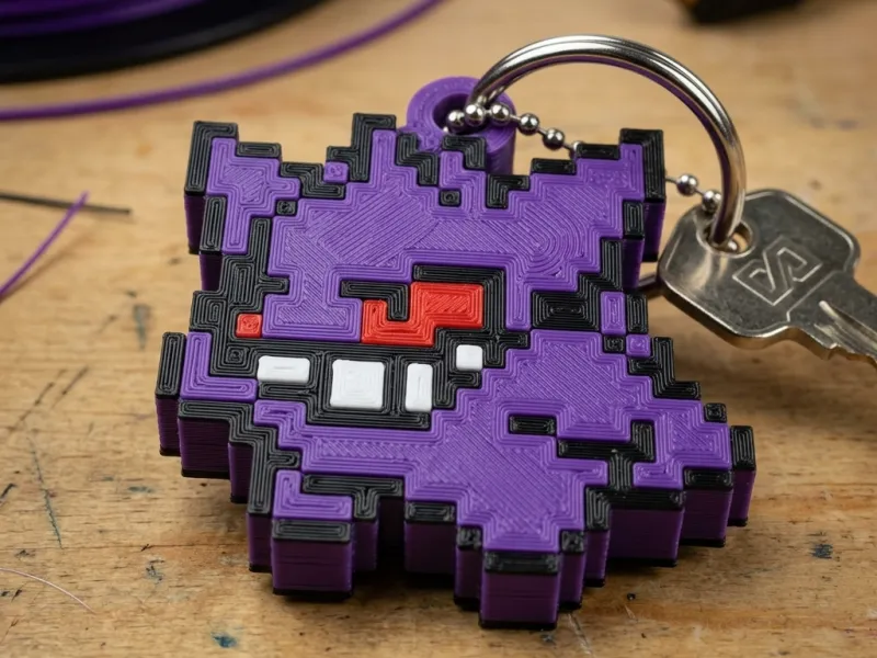 llavero gengar pixel art