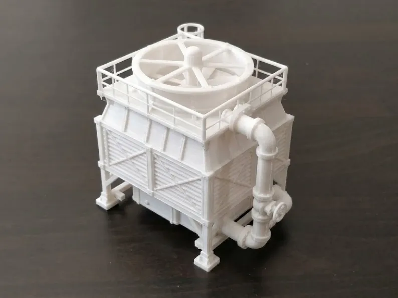 Torre de Resfriamento Industrial – Miniatura de Sistema de Resfriamento HVAC