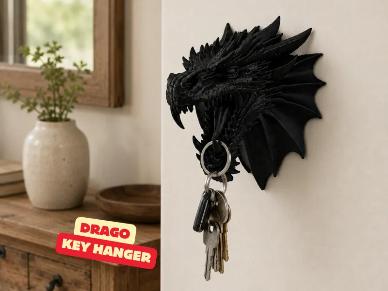 DRAGO - ВЕШАЛКА ДЛЯ КЛЮЧЕЙ 🐉 - ОРГАНАЙЗЕР ДЛЯ КЛЮЧЕЙ В ФОРМЕ ГОЛОВЫ ДРАКОНА