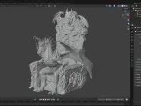 Dragon king sat on a throne in his lair-0