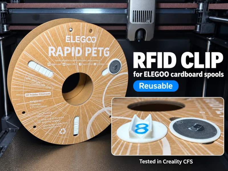 Reusable RFID Clip for ELEGOO Cardboard Spools