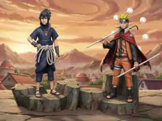 Naruto y Sasuke Diorama - Serie Naruto Shippuden