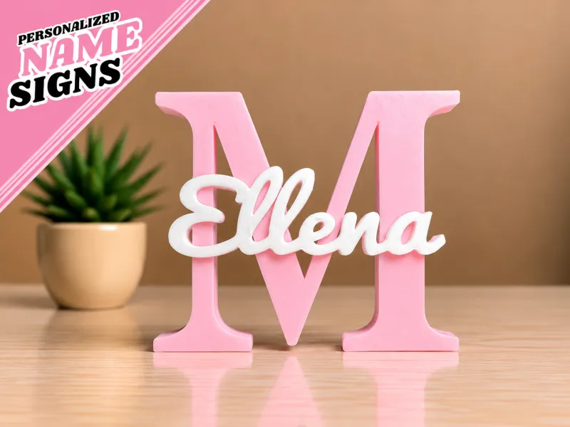 3D-табличка с именем - M Ellena