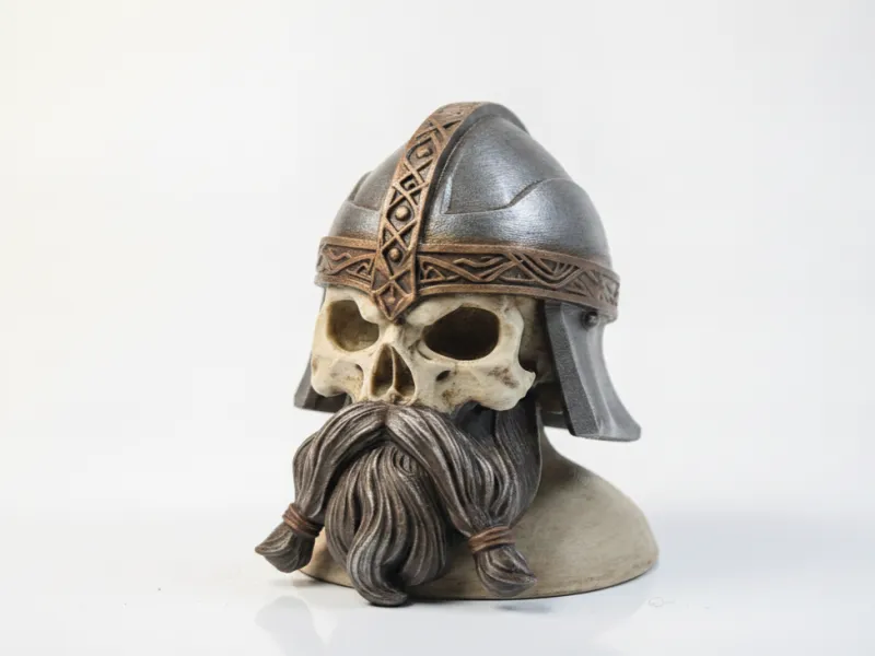 Gimli-Schädel Fantasy-Zwergskulptur 3D-druckbar